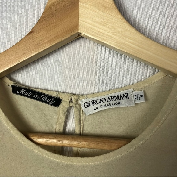 Giorgio Armani Beige Silk Long Sleeve Blouse 8 - Picture 5 of 5